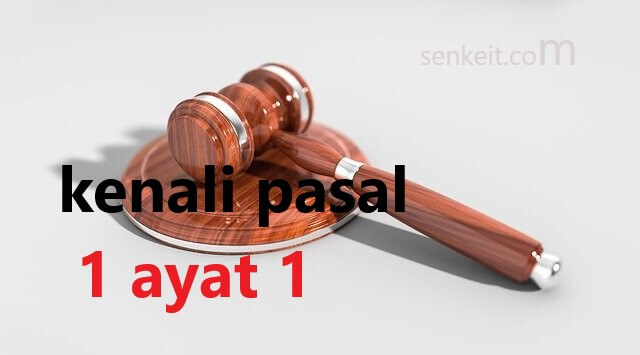 kenali pasal 1 ayat 1