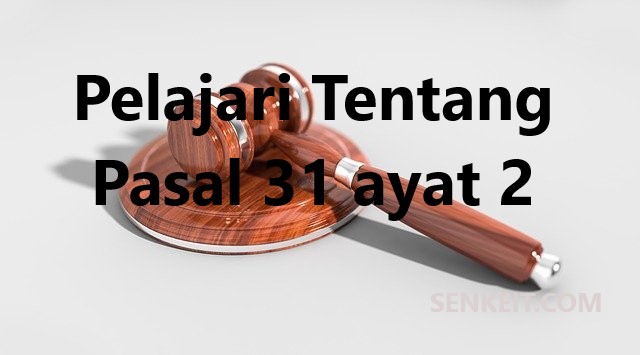 Pelajari Tentang Pasal 31 ayat 2