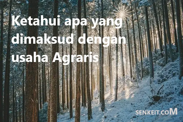 Ketahui apa yang dimaksud dengan usaha Agraris